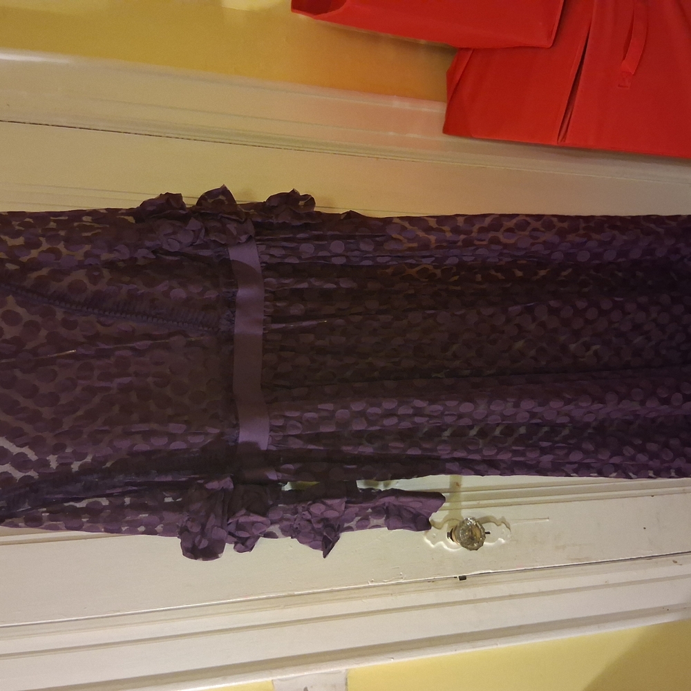 Purple Sheer Polka Dot Dress